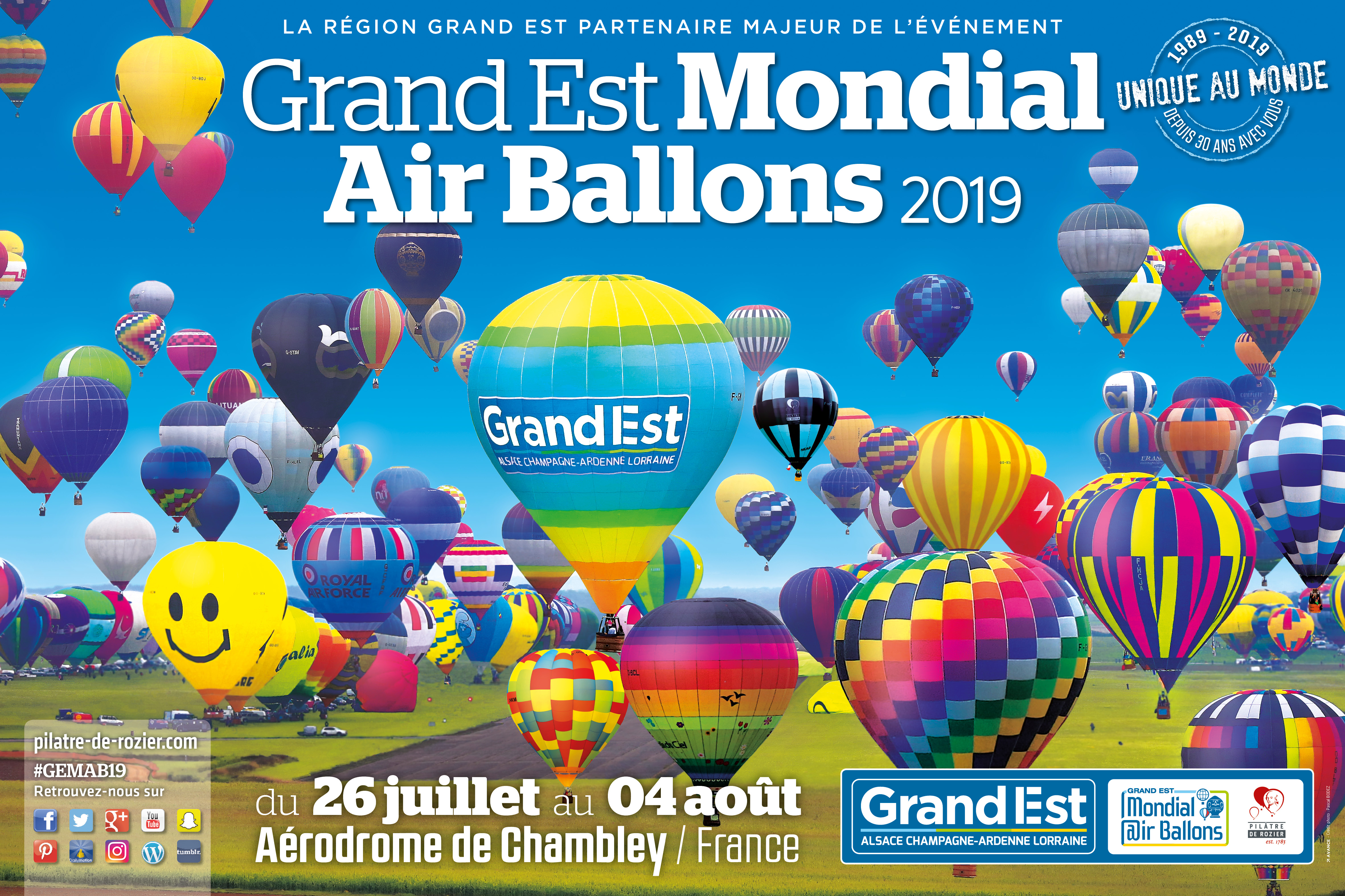 La magie du Grand Est Mondial Air Ballons® revient… Rendez-vous à l’été 2019 ! #GEMAB19